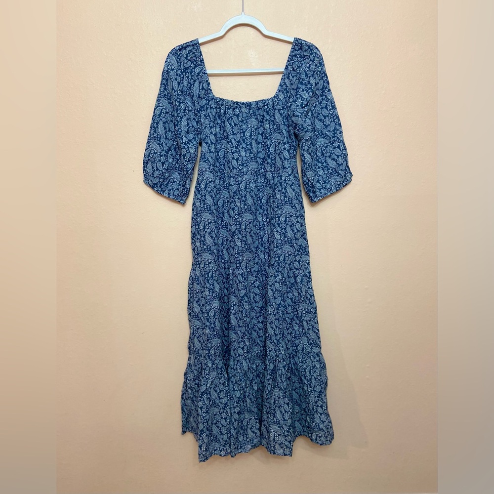 American Eagle Puff Sleeve Tiered Midi Dress - Picture 5 of 5